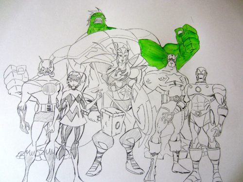 Avengers : L'Équipe des super-héros - crayonné