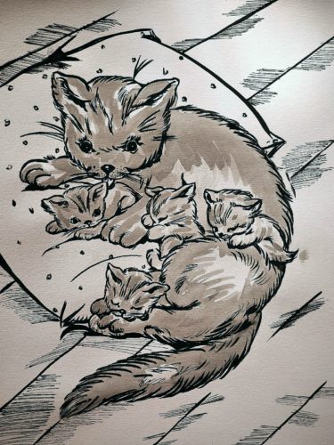 Une chatte et ses petits